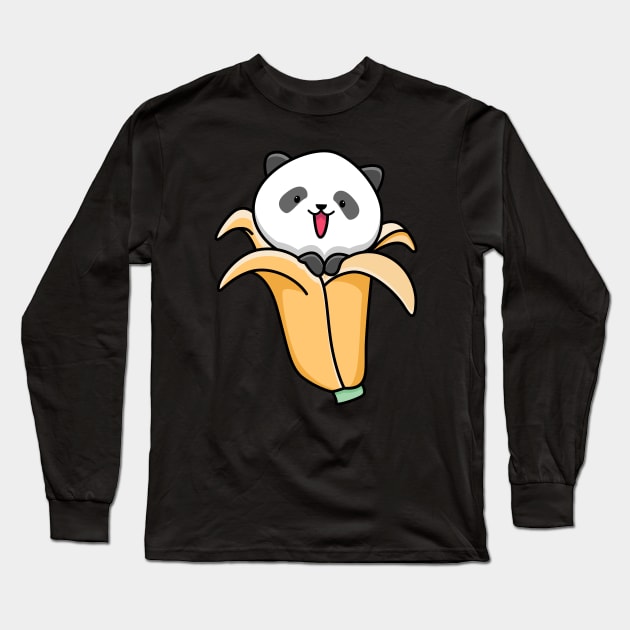 panda banana Long Sleeve T-Shirt by BarnawiMT